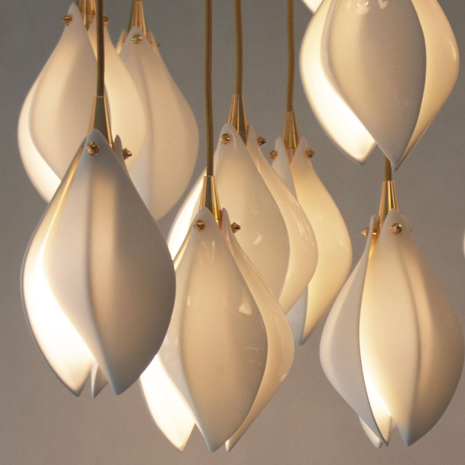 Petals in Flight (Porcelain White) Chandelier (48 Lights)